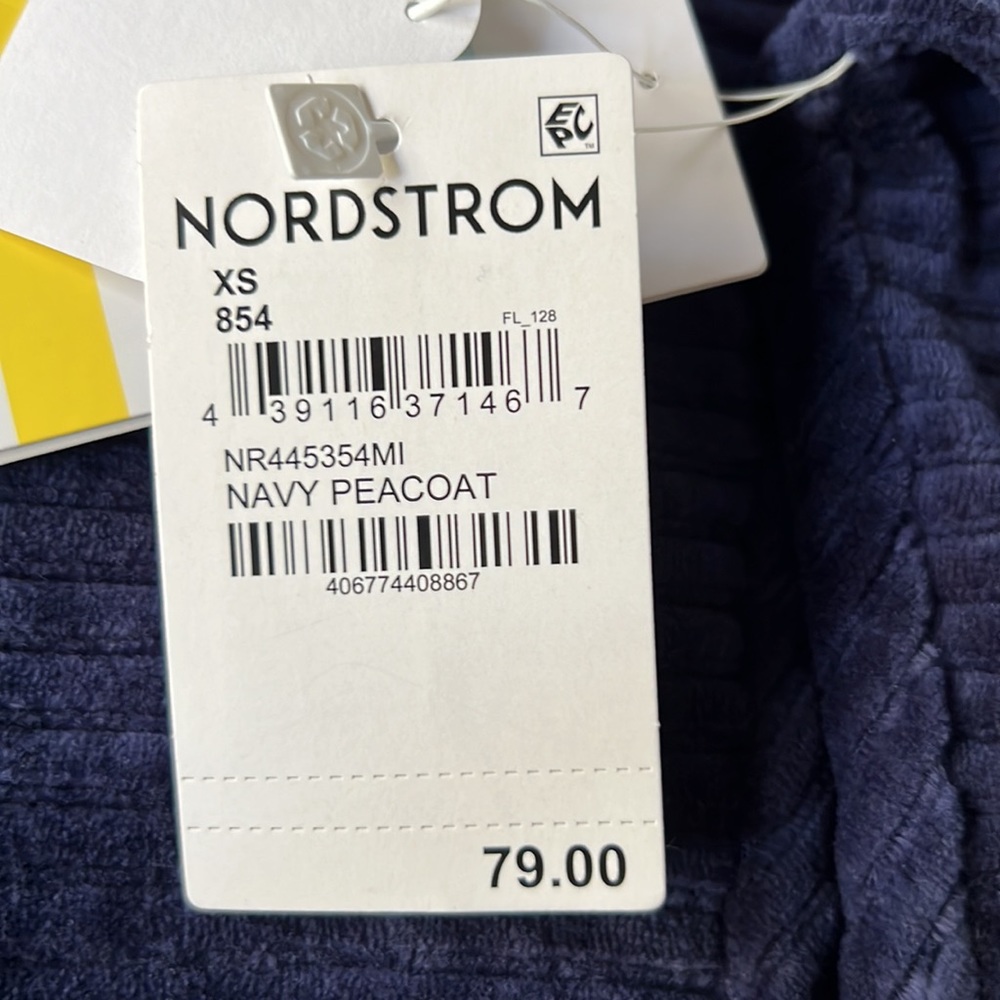 Zella Plush Corduroy Hoodie in Navy Peacoat NWT Size XS - Picture 9 of 12